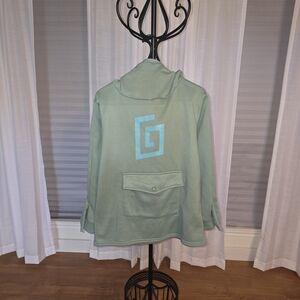 Stylish Mint Green Frog Hood Kids Hoodie Small (Adult Small) Kids Can Fit Large